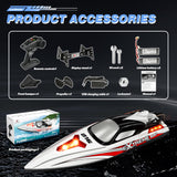 Levhorzn 34+MPH Brushless RC Boat for Adults & Kids with 2 Rechargable Batteries- Large 19” Remote Control Boat Toy, HJ816 Rc Speed Boats for Lakes & Rivers (Grey)