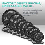 Fitvids 2 Inch Olympic Barbell Weight Plates and Bar Set, 5 FT Barbell Bar and 95 LB(2.5-25 LB) Barbell Weight Set for Home Gym Strength Training, Deep Grip Edge