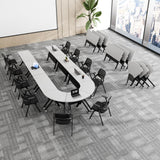 Mobile Modular Meeting Room Table with Locking Wheels, Flip Top Small Conference Table for School