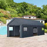 MFSTUDIO Portable Carport 13x24ft, Garage Car Tents Storage Sheds Canopy