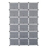 3-Row 12-Tier 36-Grid Black Shoe Rack Organizer w/ Translucent Pattern Doors