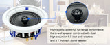 Herdio 6.5" Ceiling Speakers  640 W 2 Way Flush Mount Passive Perfect For Office Kitchen Living Room