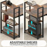SHW 46-Inch Home Office Computer Desk w/Side Shelf & Drawer, Rustic Brown