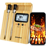 Wireless Meat Thermometer with 2 Meat Probes, 520 FT Bluetooth Meat Thermometer with Digital Food Thermometer for Remote Monitoring of BBQ Grill, Oven