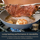 Ceramic Pro 10-Piece Cookware Set, Non-Stick Pots & Pans Set with Glass Lids, Ceramic Coated, Stainless Steel Handles | Blue Ninja