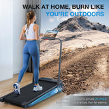 WELLFIT Folding Treadmill with Incline,320+ lbs Capacity Portable Treadmills with Handlebar, Under Desk Treadmill for Home Office,Low Noise Walking Pad