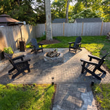 PURPLE LEAF Adirondack Chair Set of 4 HDPE Patio Chair for Fire Pit, Black
