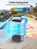 Evaporative Air Cooler, Outdoor Swamp Cooler 3-IN-1 Cooling Fan with Remote Control Water Self-filling, 24H Time, 3 Modes & Wind for Garage, Yard, Commercial Use