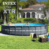 INTEX Above Ground Swimming Pool Set, Ultra XTR 24' x 52" Round Frame Bundled with 2 Pack OptiFlow Premium Pure Silica Filter Pool Sand, 50 lb Bag