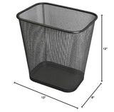 Ybmhome Steel Mesh Rectangular Open Top Waste Basket Bin Trash Can for Office Home 8x12x12 Inches 1103s (1, Black)