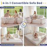 MAXYOYO Sofa Bed, 80-Inch Oversized Boneless Loveseat, 2 Cup Holders