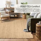 Delara Handwoven Jute and Cotton Area Rug - Natural Rug, Farmhouse Accent Rug for Living Room, Bedroom, or Entryway - Sustainable, Flatweave - (9x12 Natural)