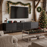 NessCarsti 94.48" Mid Century Modern Black TV Stand for TVs Up to 100 Inch