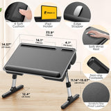 FoldWise 2-in-1 Bed & Lap Desk with Soft Cushion, Adjustable Height & Angle