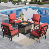 Sophia & William Metal Patio Furniture Set with Fire Pit Table, 5 Pieces