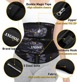 ANGOOL Neopren Waist Trainer For Women,Workout Plus Size Trimmer Belt Sauna Sweat Corset Cincher With Zipper XL Camo
