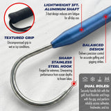 Rite Angler Aluminum Fishing Gaff Hook - Saltwater, Ice Fishing, Gig Pole, Flounder Frog Gigging Equipment, Fish Gaff Hook Holder for Outdoor Adventures - 3"