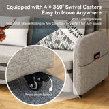NessCarsti 61.1" W Convertible Pull-Out Sofa Bed Couch with Hidden Storage