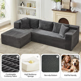 106” Modular Sectional Sofa, Cloud Sectional Couch with Deep Seat, Modern Modular L-Shape Sofa Couch with Chaise,Upholstered Couches for Living Room Bedroom（Grey）