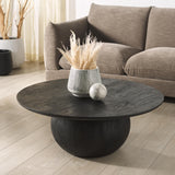 SAFAVIEH Couture Collection Gabribella Black Solid Wood Round Coffee Table