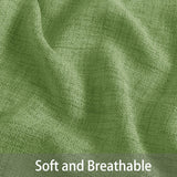 Macochico Extra Wide Pinch Pleated Linen Curtains for Sliding Door Patio Doors with Tieback, Natural Living Room Bedroom Curtain Privacy But Let Light in, 120”Wx96”L, Green, 1 Panel
