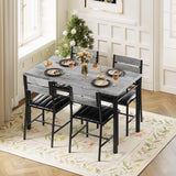 Dining Table Set for 4, Wood Kitchen Table with Upholstered Chairs for Kitchen Room and Small Spaces
