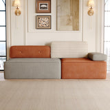 79.9" Modular Sectional Sofa, 3 Seat Couch with Deep Seat Beige/Brown