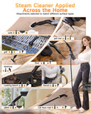 Gautye Steam Cleaner, 3 Level Adjustable Handle with 18 Accessories, Black
