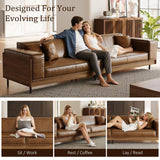 NessCarsti 111.81" Mid-Century Modern 4-Seater Sofa Couch with Low Back