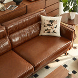 NessCarsti 86" Mid-Century 3-Seater PU Leather Sofa with High-Density Foam