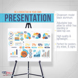 66" High Showroom Black Aluminum Display Easel and Presentation Stand (Pack of 10) - Large Adjustable Height U.S. Art Supply