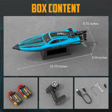 volantexrc Brushless RC Boats for Adults, 30+MPH Fast Remote Control Boat with 2 Rechargeable Batteries for Lakes, 30+ Mins Full Proportional Boats High Speed RC Boat for Adults (79705 Blue)