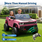 Garvee 24v Licensed Kids Ride on Car, 2 Seater Electric Truck for Big Kids with Parent Remote Control, 3 Speeds, Bluetooth Music, LED Lights for Ages 3-8
