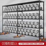 REIBII 73''W Shelf 1650 LBS Storage Shelves 5-Tier Metal Shelving Wire Shelving Unit, Adjustable Heavy Duty Metal Shelves Wire Shelf for Pantry Kitchen Industrial Commercial,17.7" D x 73" W x 71" H