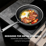 Eclumy Non Stick Frying Pans Stainless Steel, 12 Inch with Lid, Induction Pan Compatible, Dishwasher Oven Safe, PFOA Free Cooking Pan for Home Chefs Everyday Cooking