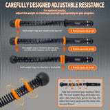 WITSPARKLLE Ropeless Battle Ropes, Adjustable Cordless Battle Ropes with Resistance Springs, Weighted Portable Workout Rope for Home Gym, Low-Impact HIIT Training Equipment for Men & Women (Black)