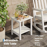 HDPE Rocking Chair Outdoor Set of 4 with 2 Side Table, High Back Rocker
