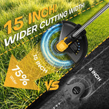 15'' Weed Wacker, Electric Weed Eater, Cordless String Trimmer with 2 x 20V 5.0Ah Batteries, Auto Line Feed, Lawn Mover & Edger, Brushless Grass Trimmer, Battery Powered Brush Cutter for Garden & Yard