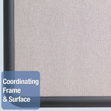 Quartet 7694G Contour Fabric Bulletin Board, 48 x 36, Gray Surface, Black Plastic Frame