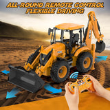 DOUBL E JCB 1:20 Scale RC Excavator & Loader – Dual-Function Construction Model with Rotating Arm, Realistic Sound & Light | Ideal