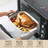 MALACASA Casserole Dishes for Oven, Ceramic Baking Dishes Set of 3, Rectangular Lasagna Pan Deep Baking Pans, Bakeware Sets with Handles Gift Set, White (13.8''/11.7''/9.4''), Series BAKE
