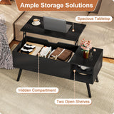 ALINE FURNITURE Black Lift Top Coffee Table, 40" Lift Up Coffee Tables
