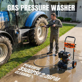 Ezasin Gas Powered Pressure Washer 3500 PSI - 2.3 GPM Heavy Duty High Power Washer,212CC 7HP Engine with 25Ft Pressure Hose, Axial Aluminum Pump, Soap Tank, 4 Quick Connect Nozzle (Coral)