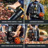 WORX Nitro 80V Cordless Leaf Blower, 800 CFM 150 MPH, Brushless Backpack Electric Leaf Blower WG572, Turbine Fan