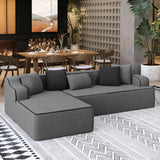 SUNSHINE VALLEY 104" 4-Seat Sectional Boneless Couch Living Room Grey