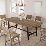 GarveeHome 63-83" Extendable Dining Table, Industrial Rectangular Dining Room Table for 6-8 People