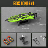 volantexrc Brushless RC Boats for Adults, 30+MPH Fast Remote Control Boat with 2 Rechargeable Batteries for Lakes, 30+ Mins Full Proportional Boats High Speed RC Boat for Adults (79705 Green)