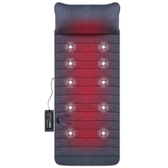 Memory Foam Full Body Massage Mat with Heat, Back Massager Pad with 10 Vibration Motors, 6 Heating pad, Massage Chair Pad for Neck, Back, Waist, Legs Snailax