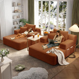 RENDGO 97 Inch Double Chaise Lounge Chair Indoor, Orange