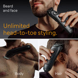 Braun All-in-One Men's Shaving Kit Series 5 5490, 9-in-1 Beard, Face, Nose, Ear Trimmer, Hair Clippers, Body Groomer and Manscaping